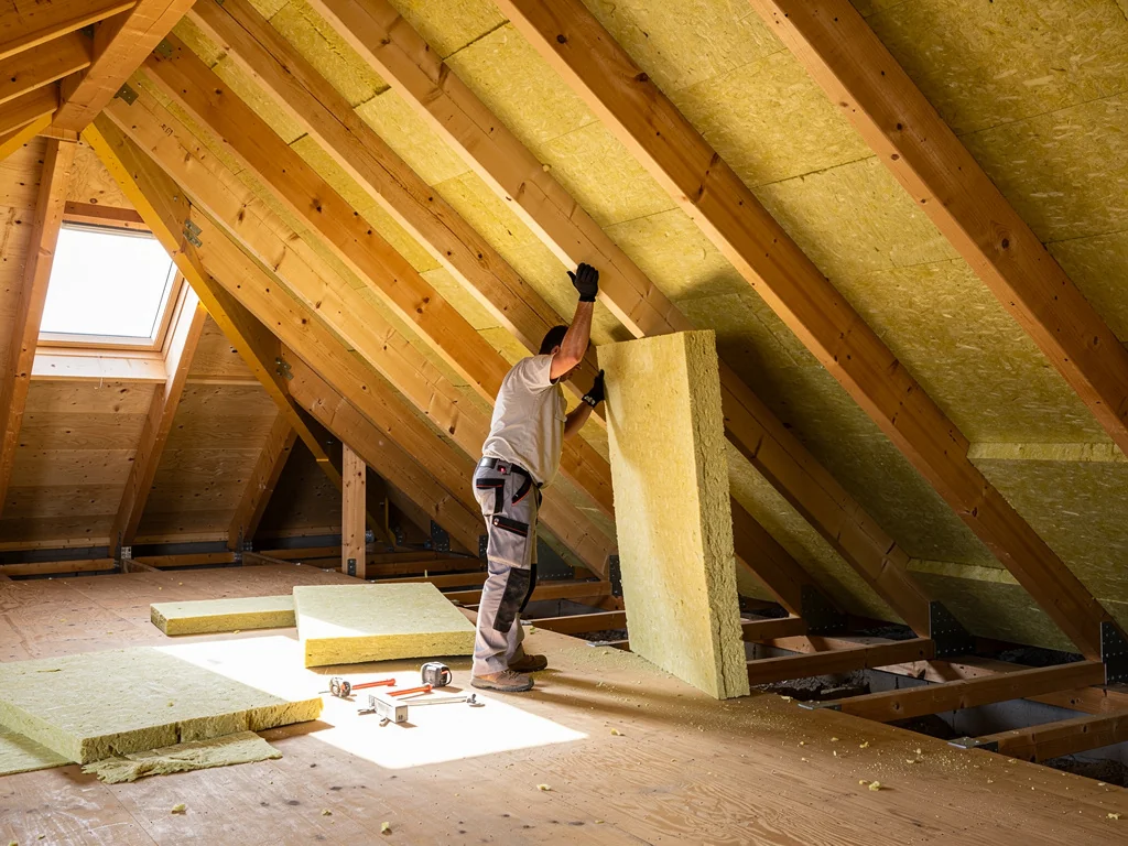 Isolation sous rampants de combles aménageables avec panneaux semi-rigides